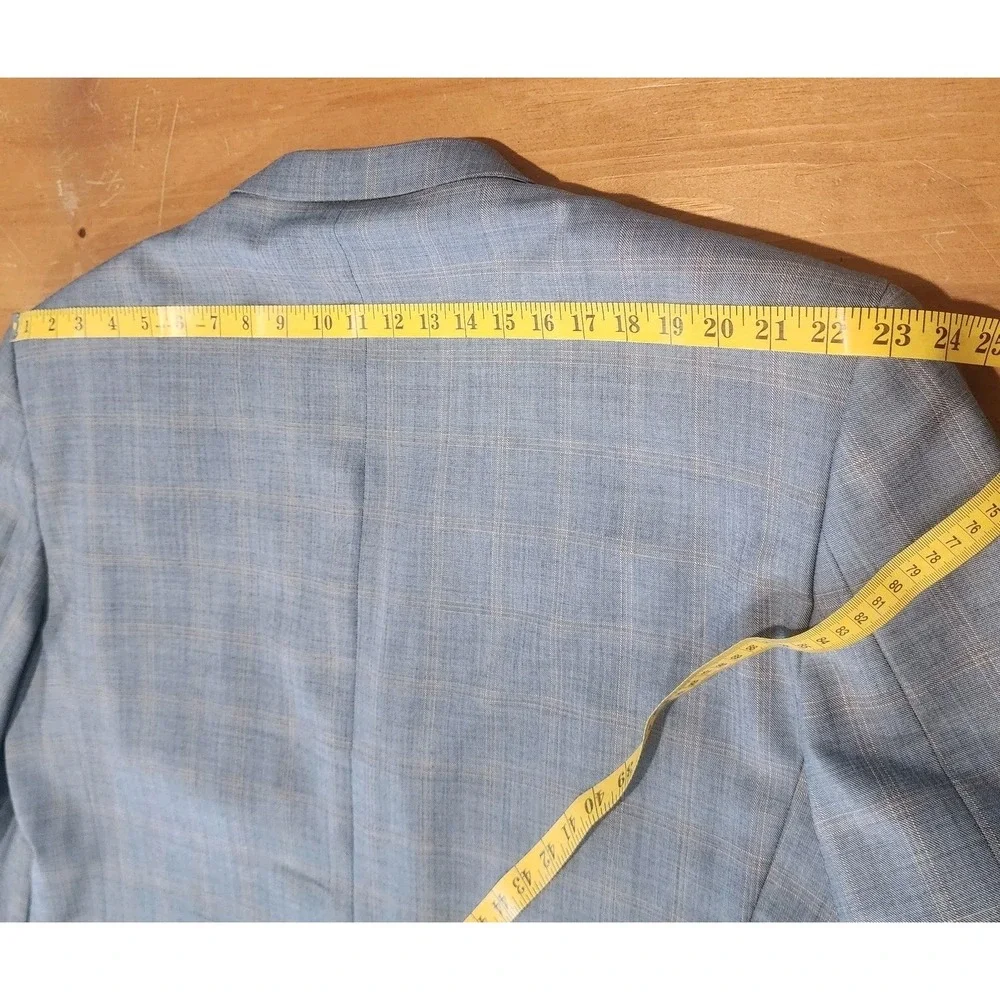 Phat Farm Blazer Sport Coat Mens 52XL Virgin Wool Gray Plaid 4 Button VTG Preppy